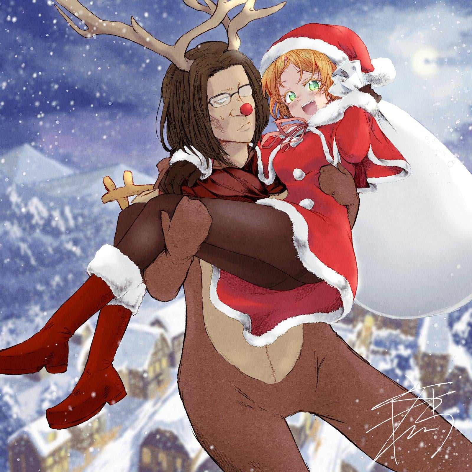 Christmas Elf and her reindeer [Isekai Ojisan]