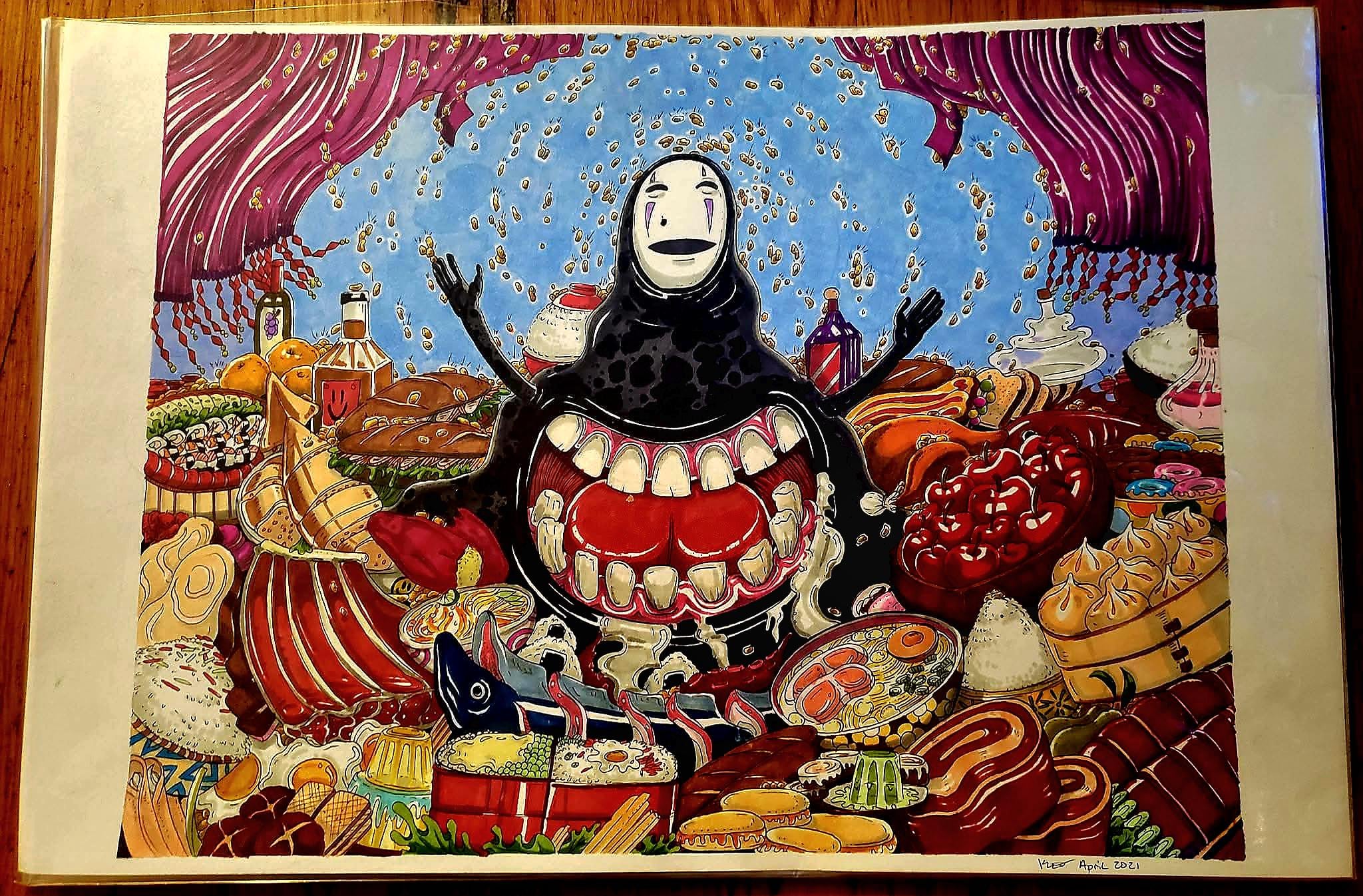Spirited Away, I drew noface in copic markers!